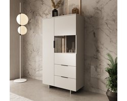 Meubella - Vitrinekast Ankara - Beige - 90 cm