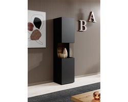 Meubella - Vitrinekast Asilento - Mat zwart - 36 cm