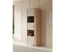 Meubella - Vitrinekast Bahia - Beige - 60 cm