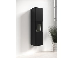 Meubella - Vitrinekast Bonzo - Mat Zwart - 30 cm