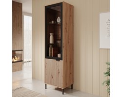Meubella - Vitrinekast Malaika - Eiken - 55 cm