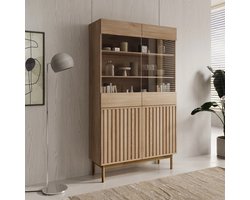 Meubella - Vitrinekast Storm - Eiken - 106 cm