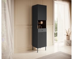 Meubella - Vitrinekast Vermont - Antraciet - 45 cm