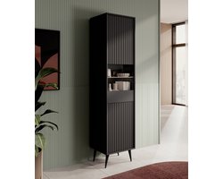 Meubella - Vitrinekast Winq - Antraciet - 45 cm