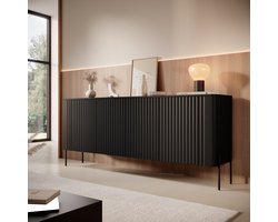 Meubella - Vivi - Dressoir - Zwart - 190 cm