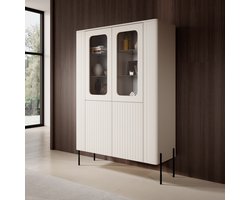 Meubella - Vivi - Vitrinekast - Beige - 110x40x160 cm