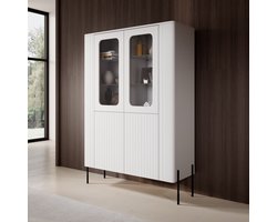 Meubella - Vivi - Vitrinekast - Wit - 110x40x160 cm