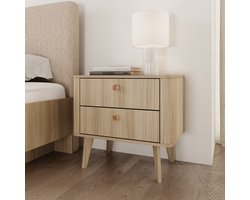Meubella - Voorne - Nachtkastje - Eiken - 63 cm