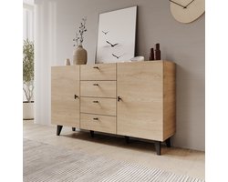 Meubella - Vornas 2 - Dressoir - Eikenpatroon - 151x40x90 cm