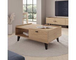 Meubella - Vornas - Salontafel - Eikenpatroon - 100x70x40 cm