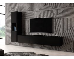 Meubella - Wandmeubel Bonzo - Mat Zwart