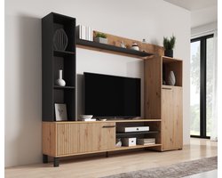 Meubella - Wandmeubel Ronald - Eiken - 208 cm