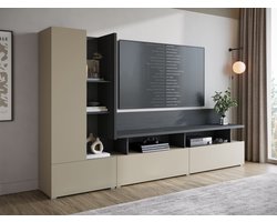 Meubella - Wandmeubel Sekai - Beige - 270 cm