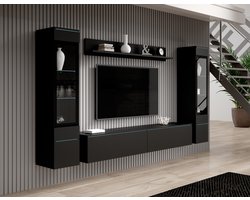 Meubella - Wandmeubel Variety - Mat zwart