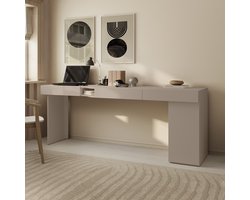 Meubella - Whenua 2 - Bureau rechts - Beige - 211x55x79 cm
