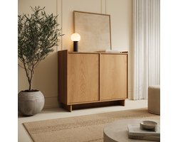 Meubella - Yarrow - Dressoir - Eikenpatroon - 98x39x82 cm