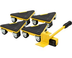 Meubellifter - 5-delige Set - Geel - Eenvoudig Verplaatsen van Meubels - Meubellift - Meubelverplaatser