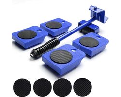 Meubellifter en Bewegend Systeem voor Zware Meubels - Gereedschapsset met 4 Rollen en Meubelpads tot 150KG