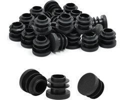Meubelmatten - 32 stuks - Meubelpoten - Meubelpootkussens - Ronde kunststof pluggen - Voor tafels en stoelen - Ronde insteekdop - Voor hardhouten vloertegels - 16 mm - Zwart