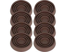 Meubelonderzetters, 3,8x3,8 cm Rubberen Wielkopjes Antislip Meubelpads Antiverschuivende Meubelgrijpers Vloerbeschermers voor Bed, Bank, Tafel en Stoel (Bruin, 8 stuks)