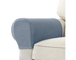 Meubelovertrekken - Stretch - Jacquard Armleuningen Beschermhoes 2 Stuks - Zandgrijs voor Bank en Fauteuil
