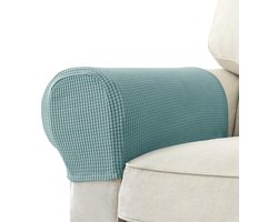 Meubelovertrekken - Stretch - Jacquard Set Van 2 Zijde - Geschikt Voor Bank En Fauteuil - Sage Groen