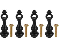 Meubelpalen 4 x 1 cm - zwart metaal - connector voor leuningen - geschikt voor verschillende meubels - 4 stuks - m-winkel