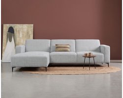 Meubelplaats Hoekbank Nolan met Chaise Longue Links – Cremona Stof - Lichtgrijs - 275x150x84 cm