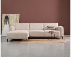 Meubelplaats Hoekbank Nolan met Chaise Longue Links – Cremona Stof - Natural - 275x150x84 cm
