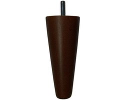 Meubelpoot bruin conisch 5,5 bij 5,5 cm en hoogte 12 cm van massief hout (M8) - Set van 4 stuks