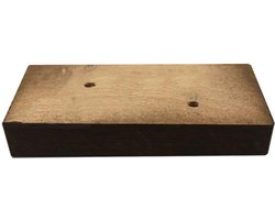 Meubelpoot bruin rechthoek 13 bij 6 cm en hoogte 2 cm van massief hout - Set van 4 stuks