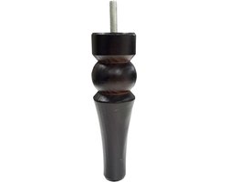 Meubelpoot bruin rond Ø 4,4 cm en hoogte 15 cm van massief hout (M8) - Set van 4 stuks