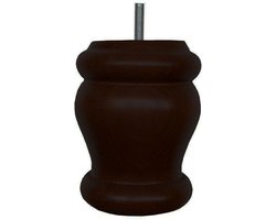 Meubelpoot bruin rond Ø 9 cm en hoogte 12 cm van massief hout (M8) - Set van 4 stuks