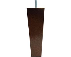 Meubelpoot bruin taps 5,5 bij 5,5 cm en hoogte 16 cm van massief hout (M8) - Set van 4 stuks