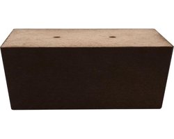 Meubelpoot bruin tapse rechthoek 11 bij 7,5 cm en hoogte 4,5 cm van massief beukenhout - Set van 4 stuks