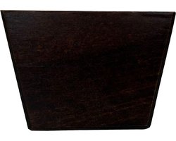 Meubelpoot bruin vierkant 7 bij 4,5 cm en hoogte 5 cm van massief hout - Set van 4 stuks
