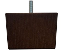 Meubelpoot bruin vierkant 9 bij 9 cm en hoogte 6 cm van massief hout (M8) - Set van 4 stuks