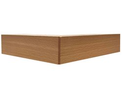 Meubelpoot hoek 15 bij 15 cm en hoogte 7,5 cm van massief beukenhout - Set van 4 stuks