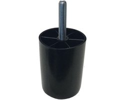Meubelpoot Kunststof - Ronde Poot - Meubels Verhoging - Inschroefmontage - 7 cm Hoog - Zwart