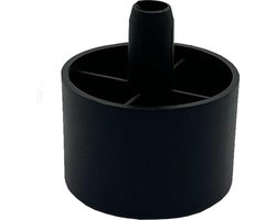 Meubelpoot met pin zwart rond Ø 5 cm en hoogte 3,5 cm van kunststof - Set van 4 stuks