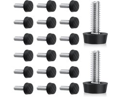 Meubelpoot Nivelleerder - Verstelbare Stelvoet - Meubels Stabiliseren - Inschroefbaar Antislip - 1/4-20 UNC Schroef - Zwart Zilver