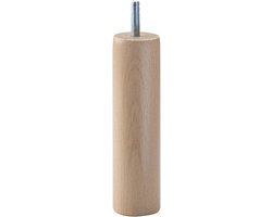 Meubelpoot rond Ø 4 cm en hoogte 15 cm van massief hout (M8) - Set van 4 stuks