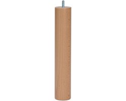 Meubelpoot rond Ø 5 cm en hoogte 26 cm van massief hout (M8) - Set van 4 stuks
