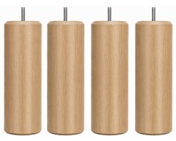 Meubelpoot rond Ø 5,5 cm en hoogte 14 cm van massief hout (M8) - Naturel kleur