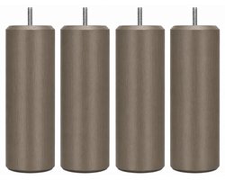 Meubelpoot rond Ø 5,5 cm en hoogte 14 cm van massief hout (M8) - Taupe kleur