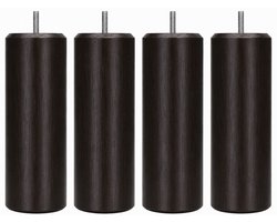 Meubelpoot rond Ø 5,5 cm en hoogte 22 cm van massief hout (M8) - Wengé kleur