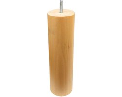 Meubelpoot rond Ø 6,5 cm en hoogte 23 cm van massief hout (M8) - Set van 4 stuks