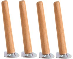 Meubelpoot Set - Bankpoten Kastpoten - Meubels Verhogen - Massief Beukenhout - Diverse Hoogtes - Houtkleur