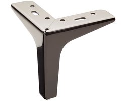 meubelpoot VICTOR Hoogte 130 mm zwart chroom Stoffering voet kabinet voet sofa voet door van SOTECH