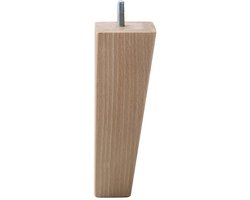 Meubelpoot vierkant 6 bij 6 cm en hoogte 17 cm van massief hout (M10) - Set van 4 stuks